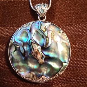 Sterling reversible 40mm multi gemstone necklace